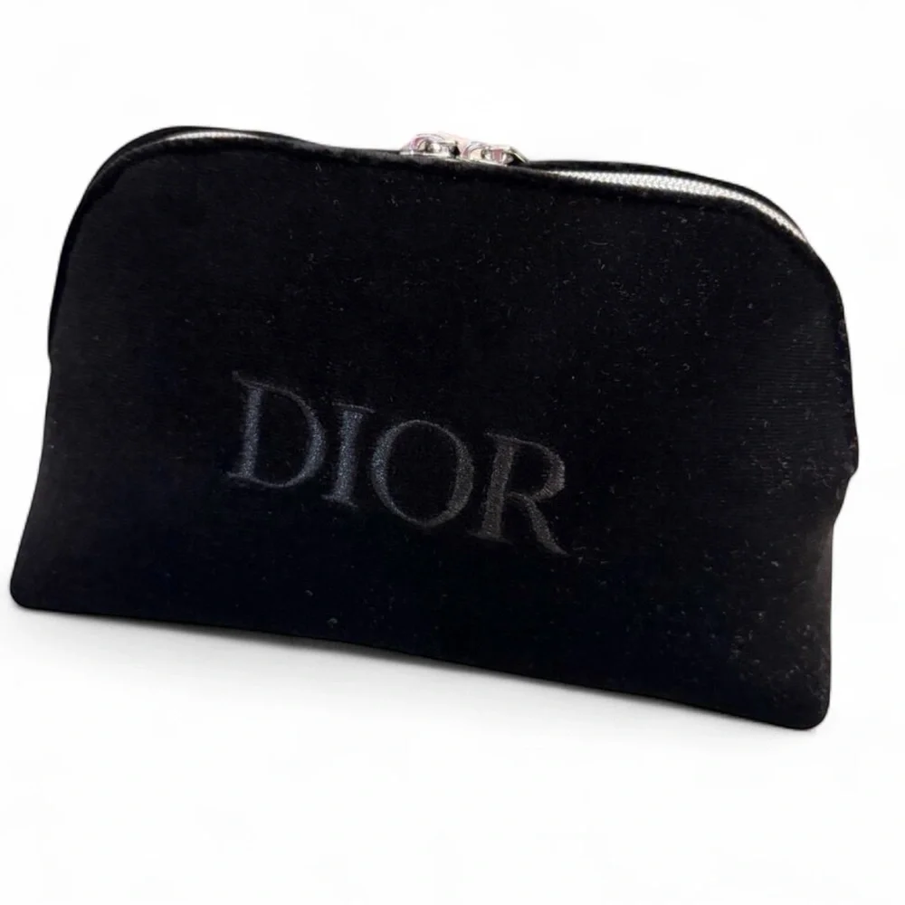 DIOR Black Velvet Makeup Pouch w/Box, EUC